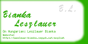 bianka leszlauer business card